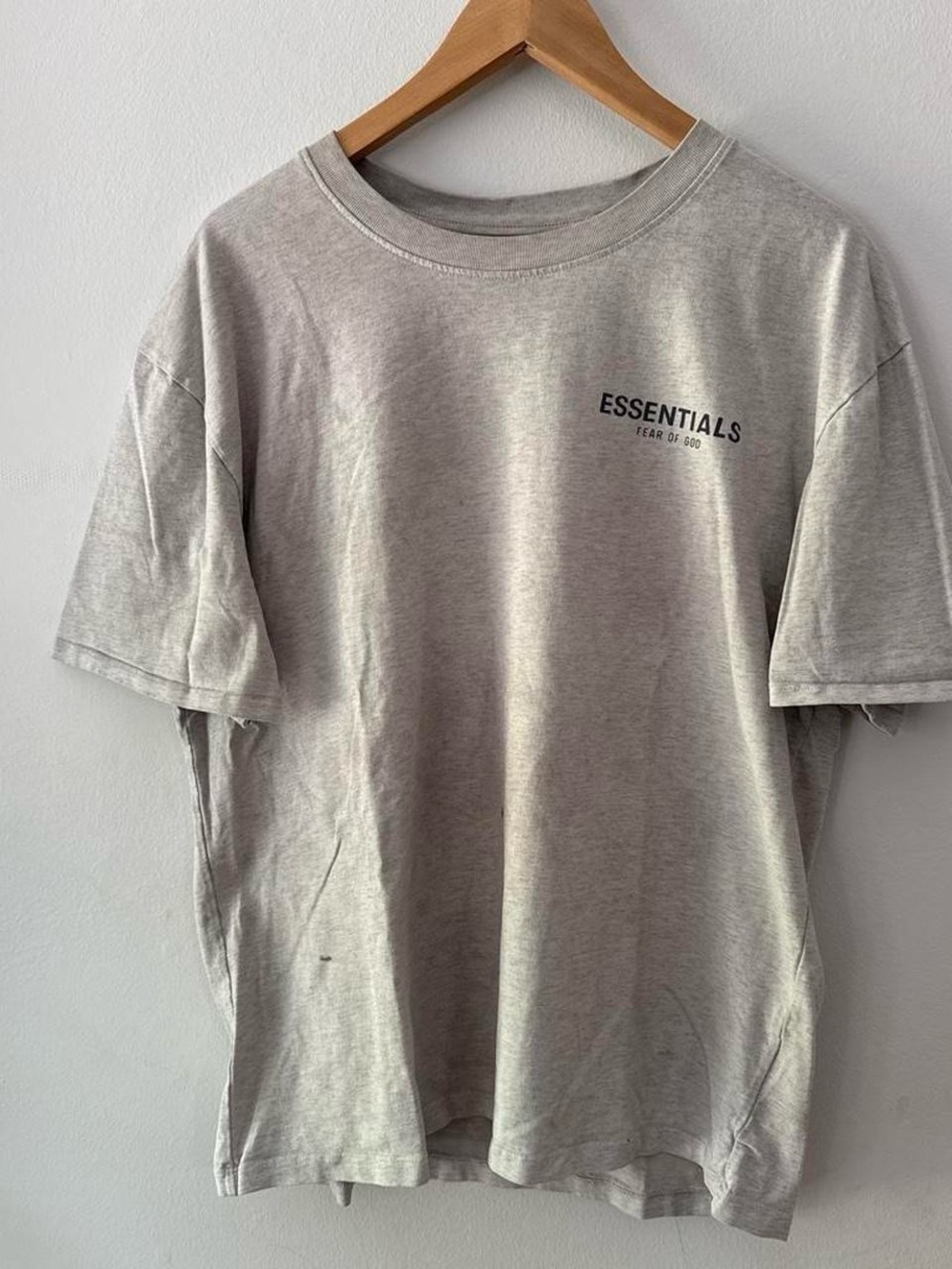 Essentials Fear of God Heather Grey Basic Streetwear Graphic Tee